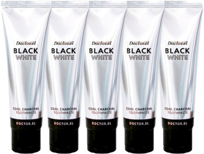 닥터이엘 블랙화이트 미백 숯치약, 120g, 5개