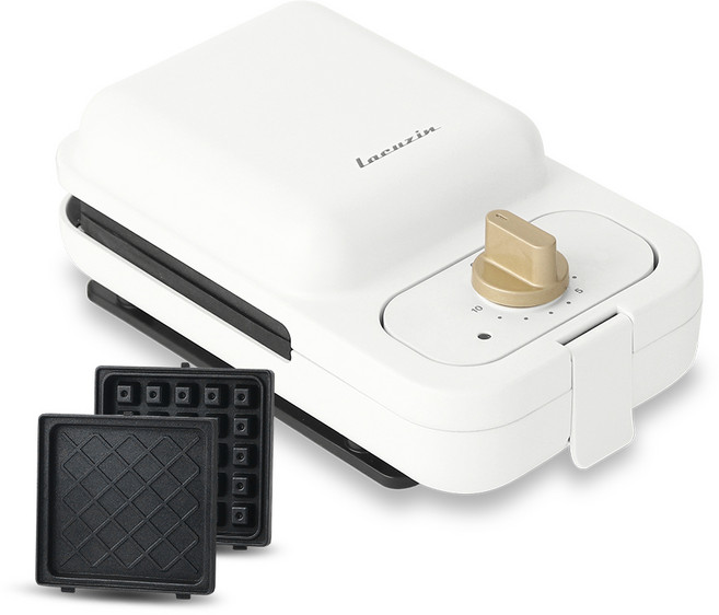 라쿠진 에센셜 2in1 타이머 와플 샌드위치 메이커, LCZ1072WT(화이트)