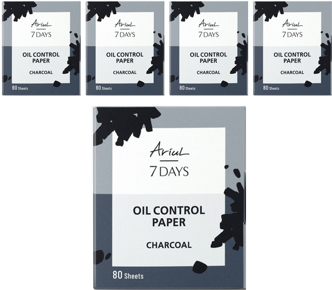 아리얼 세븐데이즈 오일 컨트롤 페이퍼 차콜, 5개, 80개입