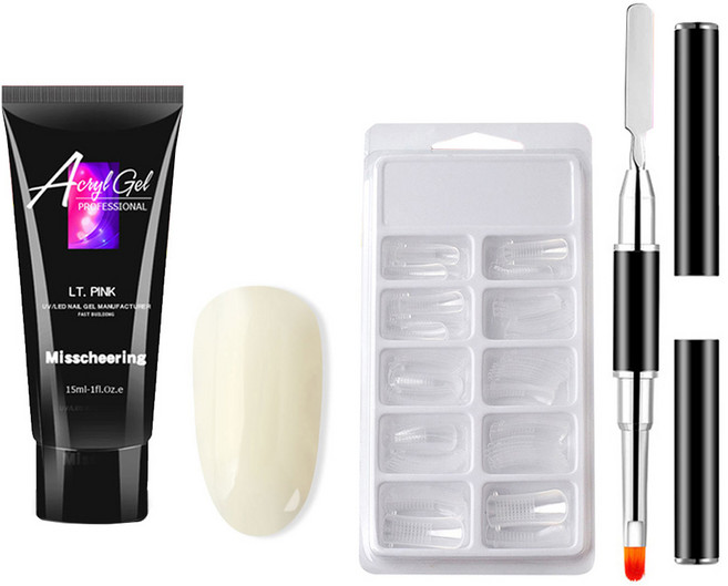 미스치어링 폴리젤 네일연장 세트, 밀크화이트, 1개