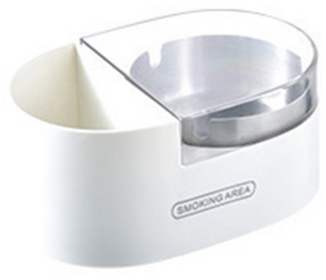 크로닉401 뚜껑 부착형 벽걸이 재떨이 + 스티커, 화이트 + 투명, 1세트