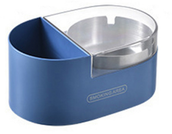 크로닉401 뚜껑 부착형 벽걸이 재떨이 + 스티커, 블루, 1세트