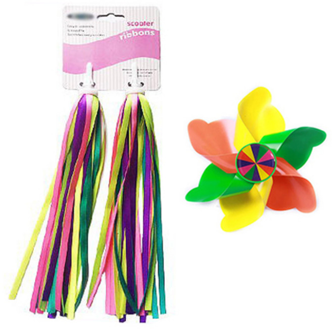 아동 킥보드 바람개비 스트리머 리본 액세서리 세트, Mix, 1세트