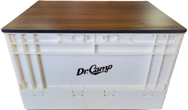 닥터캠프 캠핑 뉴 폴딩박스 + 자작나무 우드상판 세트, 아이보리(폴딩박스), 1세트