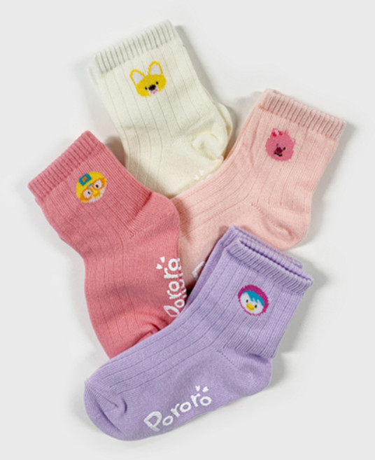 뽀로로 여아용 하우스 양말 4종 세트