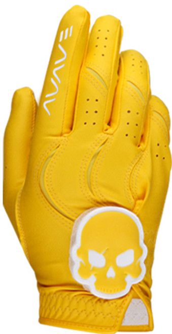 어베이브 여성용 스컬로고 칼라 골프장갑 오른손용, 옐로우, 1개