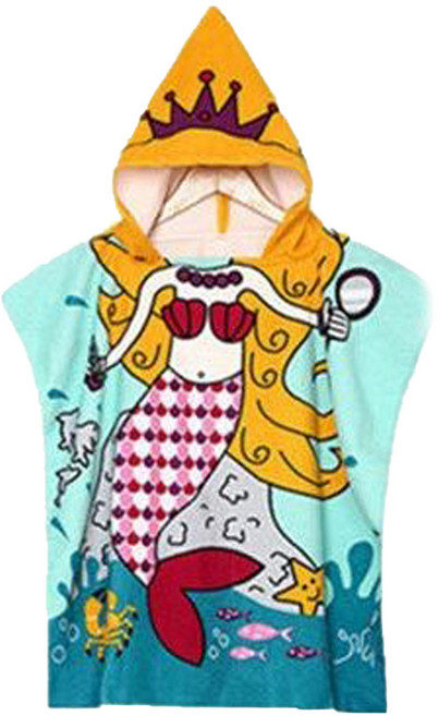 에코벨 아동용 캐릭터 후드 비치타월 60 x 60 cm, 인어공주, 1개