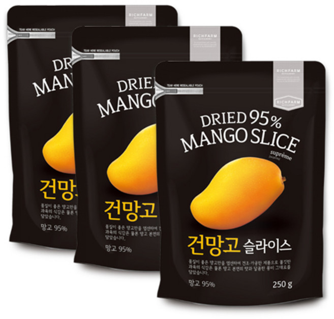 리치팜너트 건망고 슬라이스, 250g, 3개