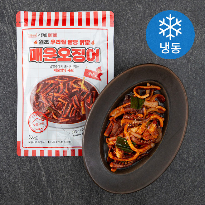 푸드어셈블 맛집키트 우리집 팔당닭발 매운오징어 매운맛 (냉동), 500g, 1개