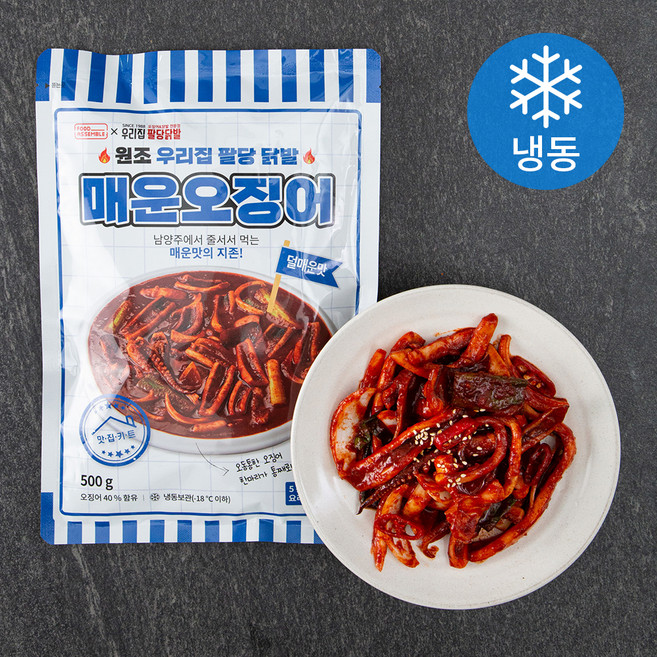 푸드어셈블 맛집키트 우리집 팔당닭발 매운오징어 덜매운맛 (냉동), 500g, 1개