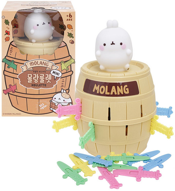 몰랑 미니 보드게임 해적룰렛, 혼합색상, 1세트