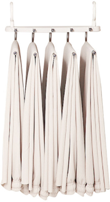 팝마인즈 접이식 논슬립 바지 치마 5단 걸이, 화이트, 1개