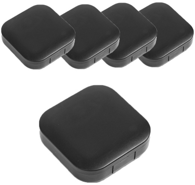 스퀘어 거울 렌즈케이스, 블랙, 5개