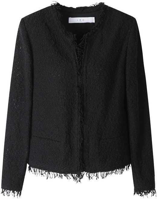 이로 여성용 SHAVANI 프린지 디테일 트위드 자켓 IOJAA21013