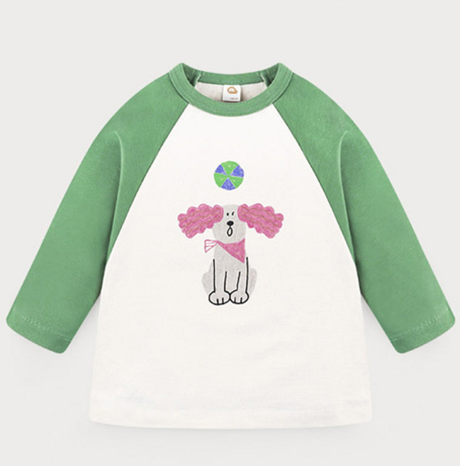 밀크마일 아동용 스카프 댕댕이 라글란 티셔츠