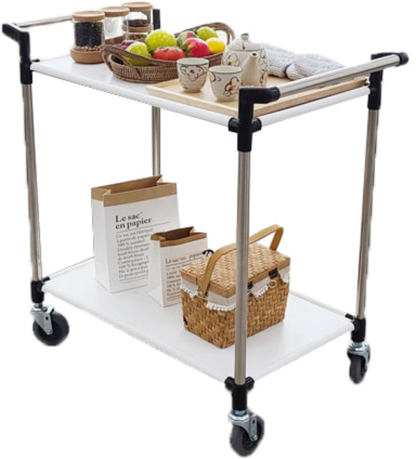 스르륵 서빙카트 2단 중형, 세라믹 화이트, 1개