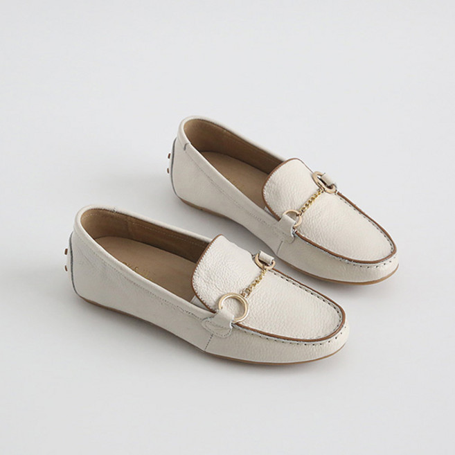 JACK&JILL 女款牛皮金鍊駕車樂福鞋 JC1604