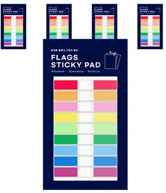 투코비 플래그 스티키 패드 9색, 180매, 5개