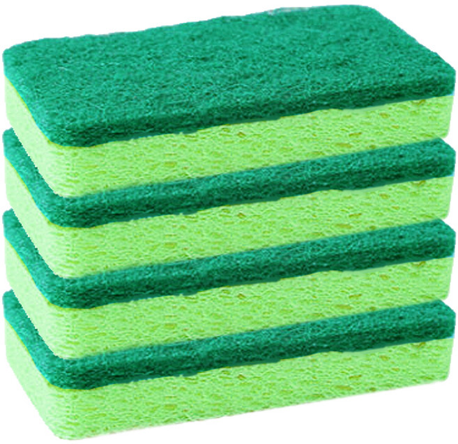 해밀 미니멀한 주방용품 설거지 수세미 그린, 4개, 1개입