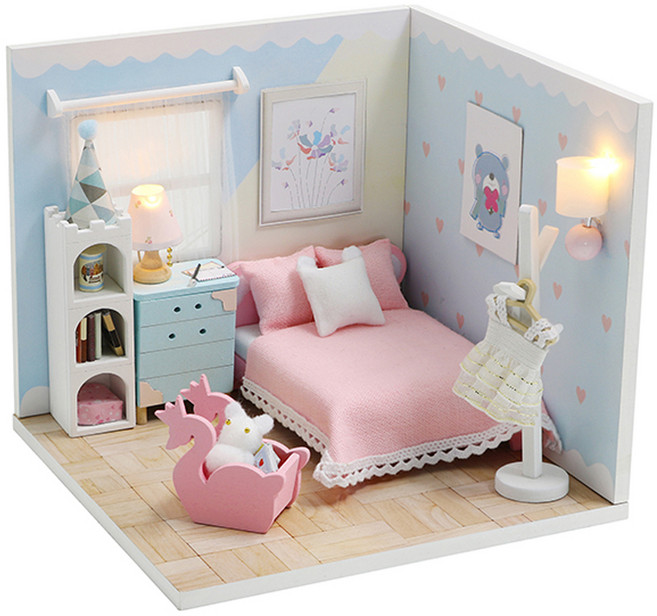 아디코 미니멀 큐트 미니어쳐 DIY 키트, 침실, 1개