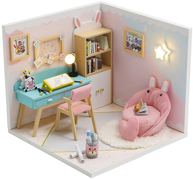 아디코 미니멀 큐트 미니어쳐 DIY 키트, 공부방, 1개