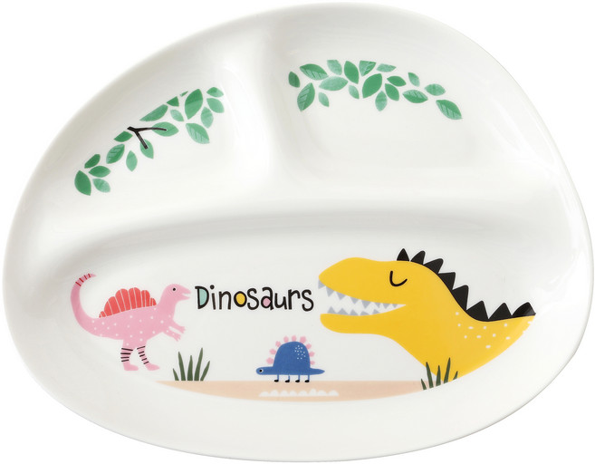 ZEN 아이앰디노 3칸 디바이드 접시, 혼합색상, 1개