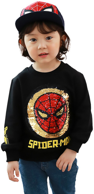 마블 정품 반전 스팽글 맨투맨 스파이더맨 티셔츠