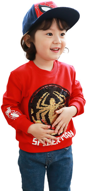 孩童蜘蛛人亮片上衣