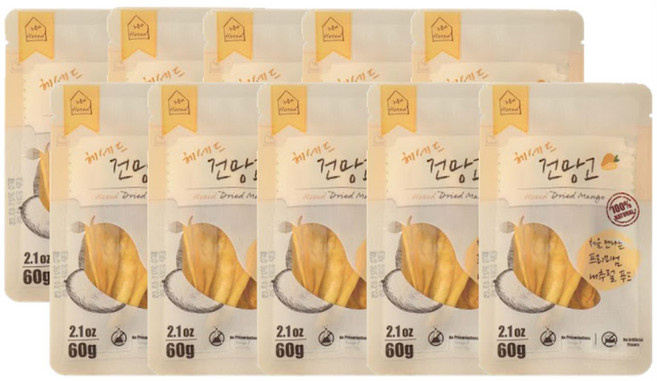 헤세드 건망고 (망고100%), 10개, 60g