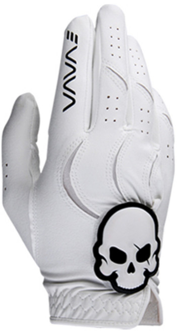 어베이브 여성용 스컬로고 칼라 골프장갑 오른손용, 화이트, 1개
