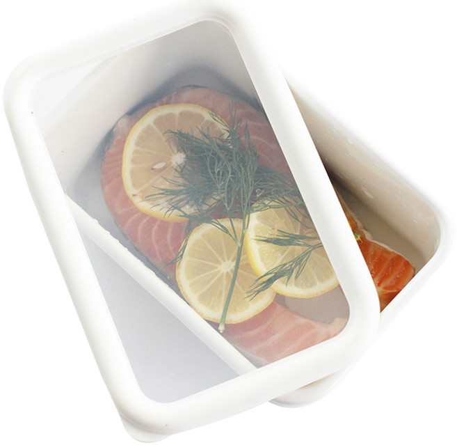 아카시아 법랑 사각 오븐용기 L, 화이트, 1개