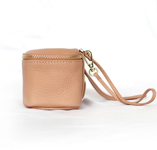 벨라제인 가죽지퍼 미니버킷 동전주머니