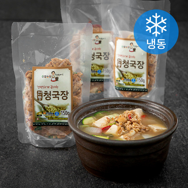 간편하게 끓이는 행복마님 전통 청국장 (냉동), 150g, 3팩