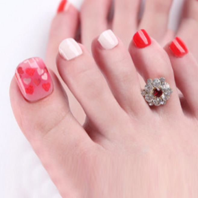 프라벨 붙히는 셀프 젤페디 스티커 패치 12종, 09 하트팡팡, 1개