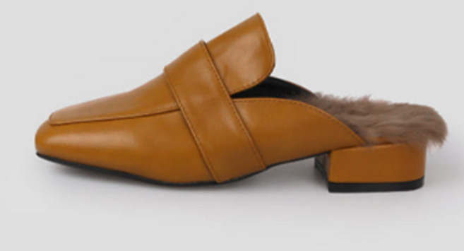 언니구두 여성용 도르딘 퍼 블로퍼 3.5cm