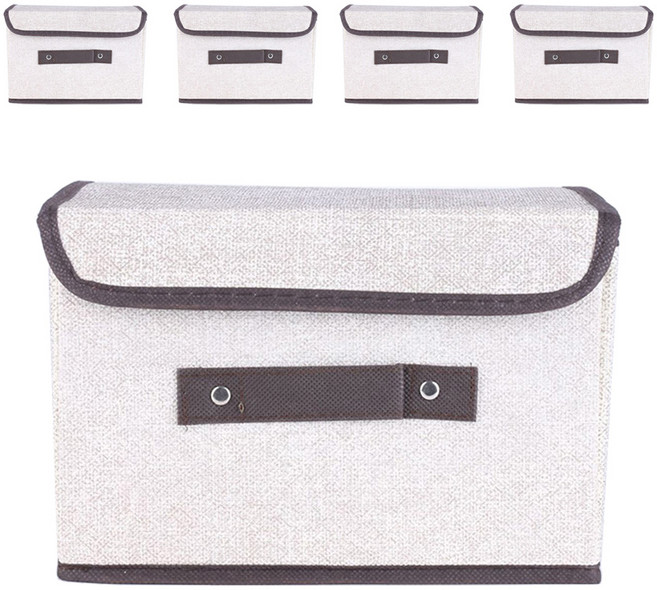 빌드온 다용도 접이식 수납함 S, 크림 화이트, 5개