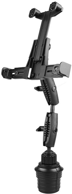 ARKON 더블 로버스트 컵홀더 차량용 태블릿 락킹 거치대 TABRM2X523, 블랙, 1개