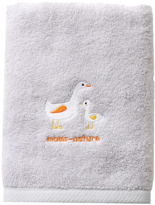 맘스네이처 대나무 아기타올 160g 밤부사 80 x 40 cm, 라이트그레이 오리, 1개