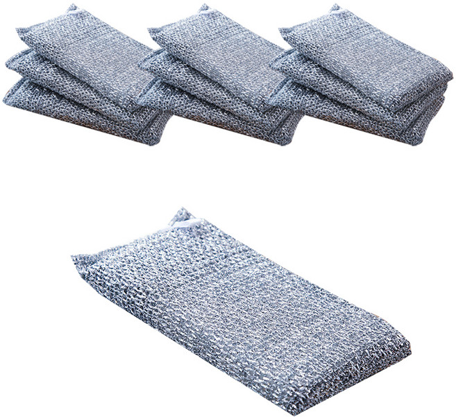 해밀 프리미엄 클렌징 주방 철 수세미 실버, 10개, 1개입