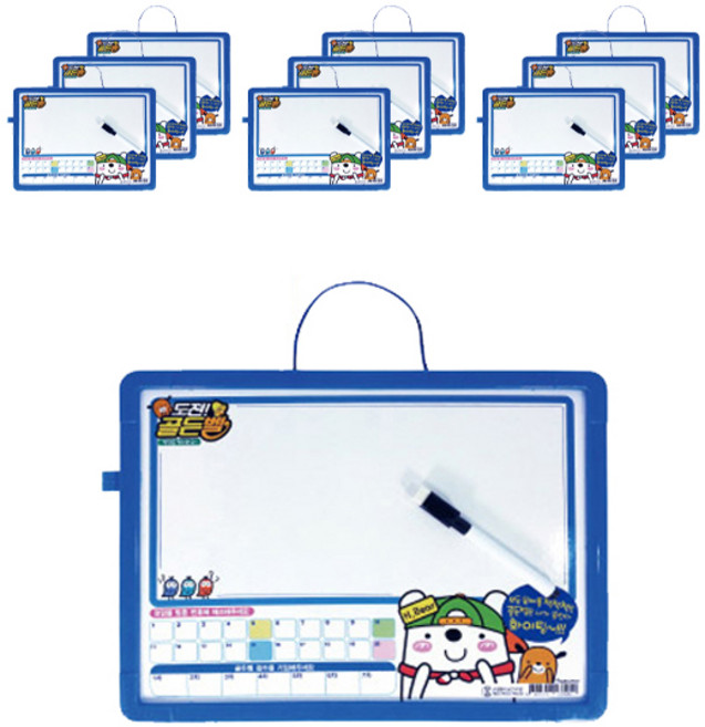 골든벨 양면 화이트 보드 10p + 보드마카 블랙 10p 세트, 플라스틱