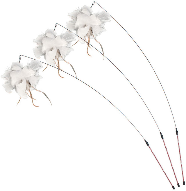 펫츠몬 고양이 플라잉 롱 와이어 낚시대 장난감 3p, 깃털, 1세트