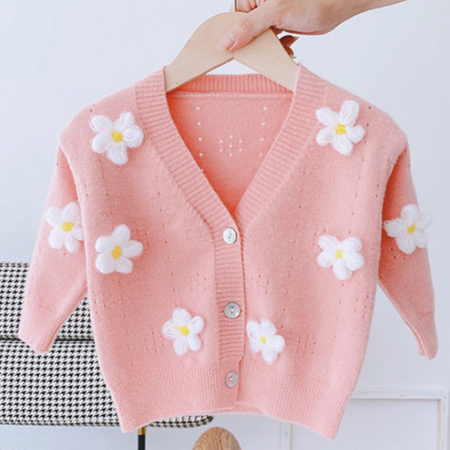 앤젤아이 아동용 꽃 가디건