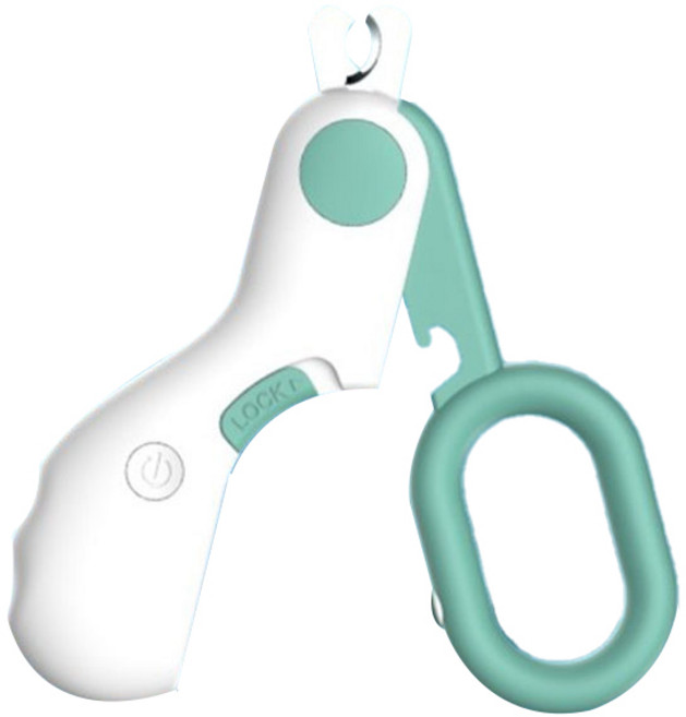 딩동펫 반려동물 안전 LED 발톱깎이 105 x 62 x 15 mm, 그린, 1개