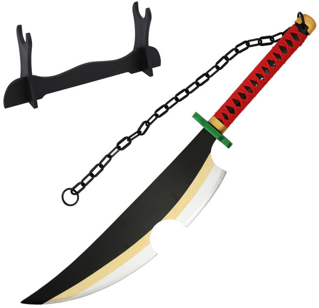 대한몰 귀멸의칼날 코스프레 검 일륜도 우즈 텐이 81cm KAL-M22, 혼합색상, 1개