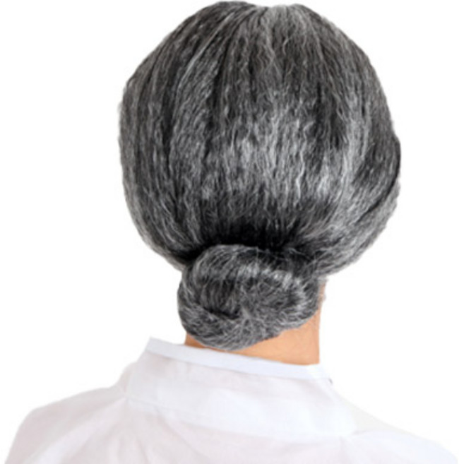 파티해 할머니 쪽진머리 파티 가발, 그레이, 1개
