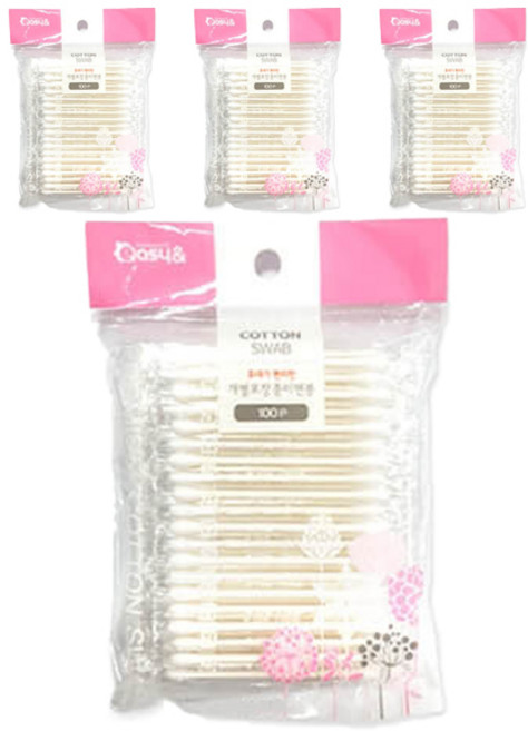 이지앤 달모아 종이면봉, 100개입, 4개