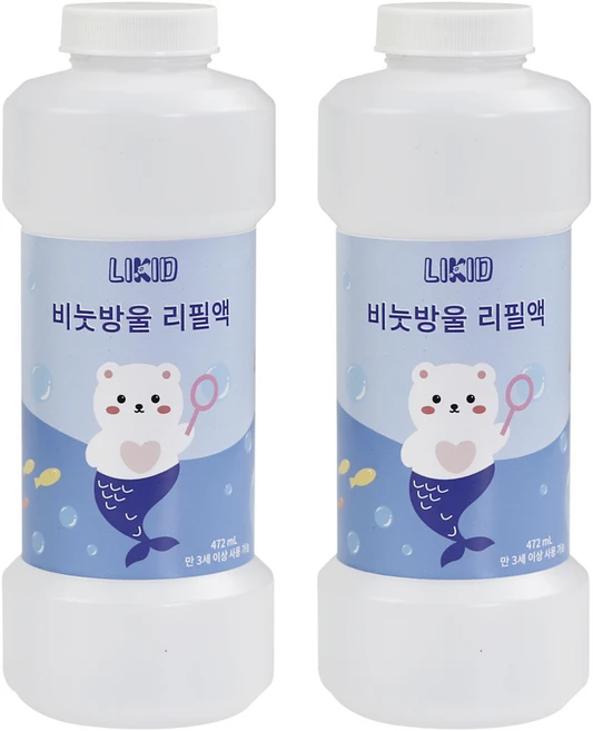 라이키드 비눗방울 리필액 LIK-BS03 472ml, 2개 - 쿠팡