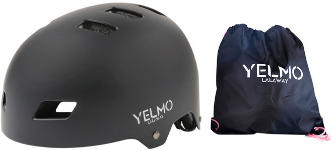 라라웨이 옐모 헬멧 + 파우치 세트, 제트블랙, 1개