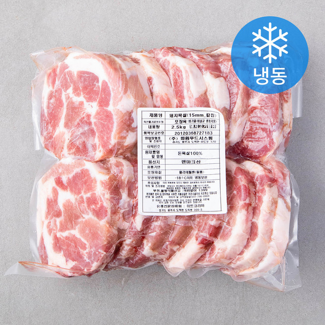 미트코리아 덴마크 목살 칼집 15mm (냉동), 2.5kg, 1개