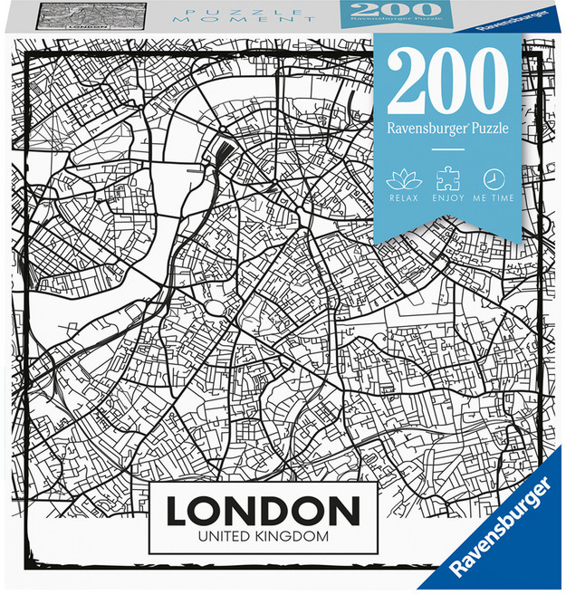 라벤스부르거 런던 지도 펜화 퍼즐 R129638, 200피스, 혼합색상, 1개